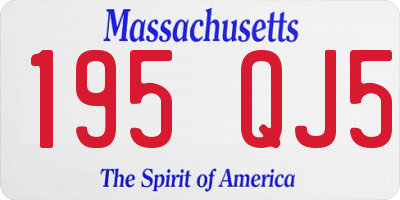 MA license plate 195QJ5
