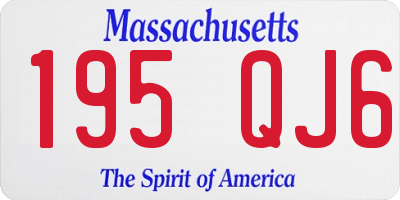 MA license plate 195QJ6