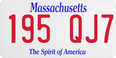 MA license plate 195QJ7