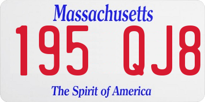 MA license plate 195QJ8