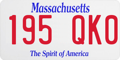 MA license plate 195QK0