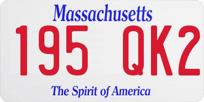 MA license plate 195QK2