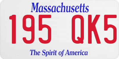MA license plate 195QK5