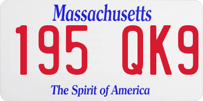 MA license plate 195QK9