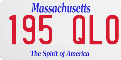 MA license plate 195QL0