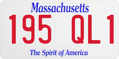 MA license plate 195QL1