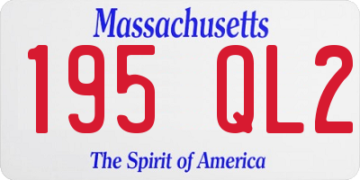 MA license plate 195QL2