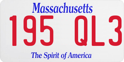 MA license plate 195QL3