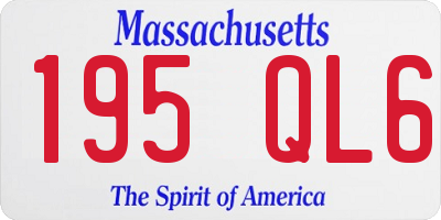 MA license plate 195QL6