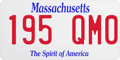 MA license plate 195QM0