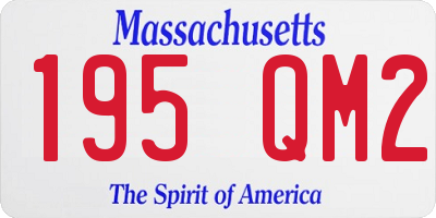 MA license plate 195QM2