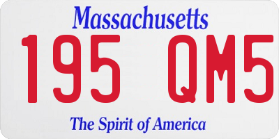MA license plate 195QM5
