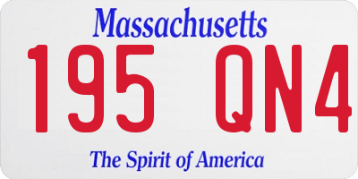 MA license plate 195QN4