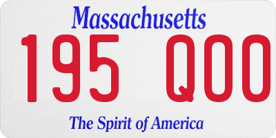 MA license plate 195QO0