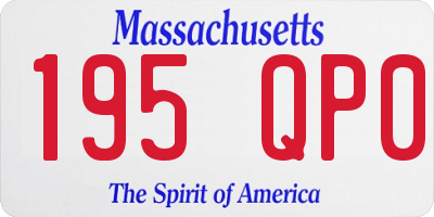 MA license plate 195QP0
