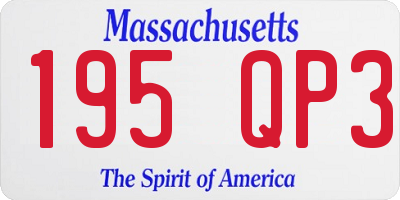 MA license plate 195QP3