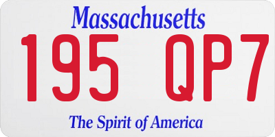 MA license plate 195QP7
