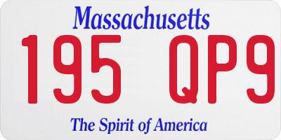 MA license plate 195QP9