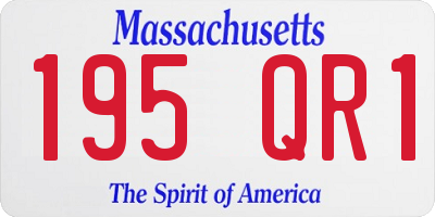 MA license plate 195QR1