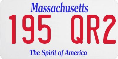 MA license plate 195QR2