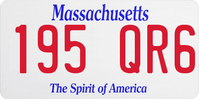 MA license plate 195QR6