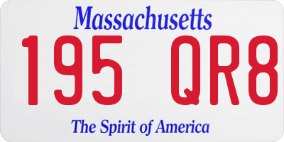 MA license plate 195QR8