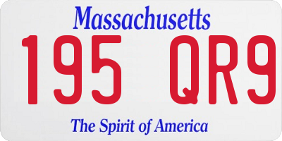 MA license plate 195QR9