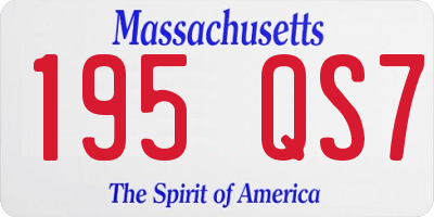 MA license plate 195QS7