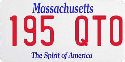 MA license plate 195QT0