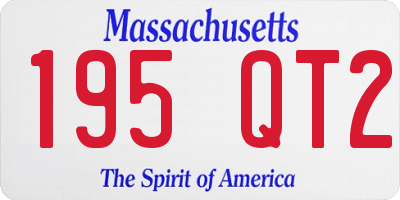 MA license plate 195QT2