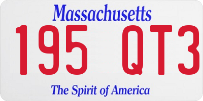 MA license plate 195QT3