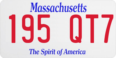 MA license plate 195QT7