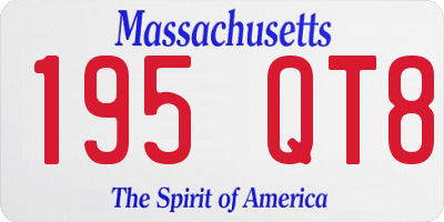 MA license plate 195QT8