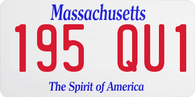 MA license plate 195QU1