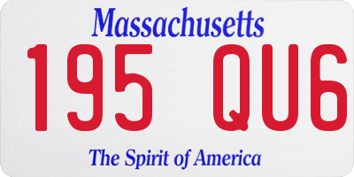 MA license plate 195QU6