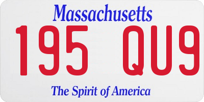 MA license plate 195QU9