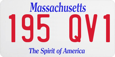 MA license plate 195QV1