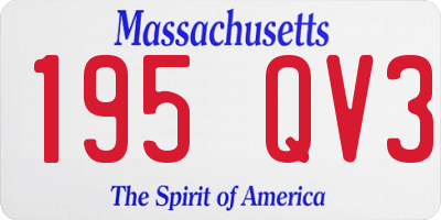 MA license plate 195QV3