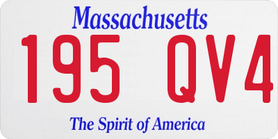 MA license plate 195QV4