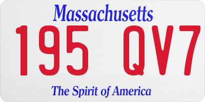 MA license plate 195QV7
