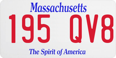 MA license plate 195QV8