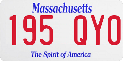 MA license plate 195QY0