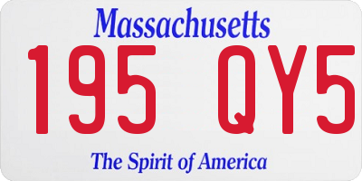 MA license plate 195QY5