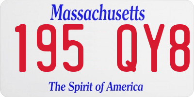 MA license plate 195QY8