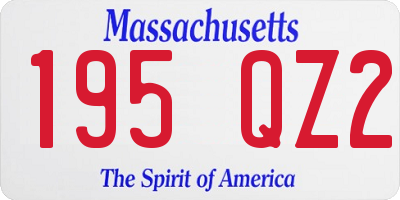 MA license plate 195QZ2