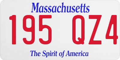 MA license plate 195QZ4