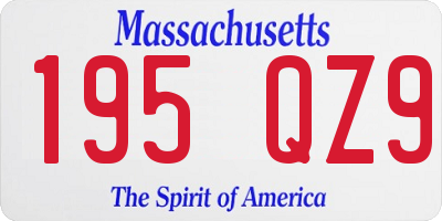MA license plate 195QZ9