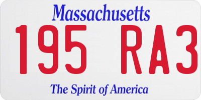 MA license plate 195RA3