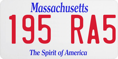 MA license plate 195RA5