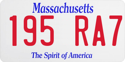 MA license plate 195RA7